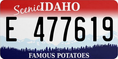 ID license plate E477619