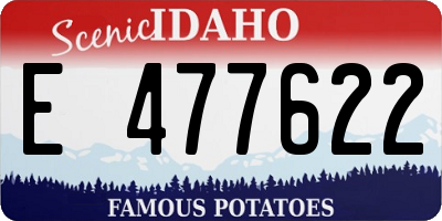 ID license plate E477622