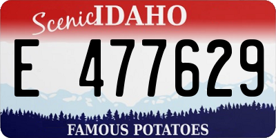 ID license plate E477629