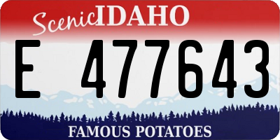 ID license plate E477643