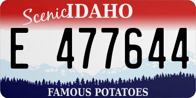 ID license plate E477644