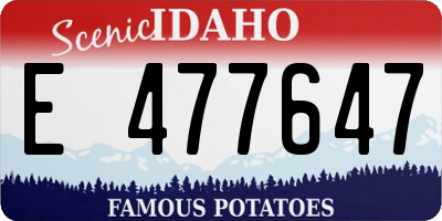 ID license plate E477647