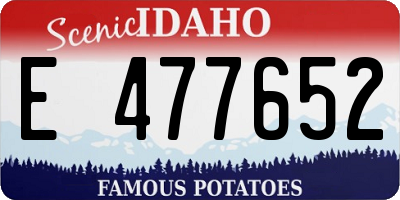 ID license plate E477652