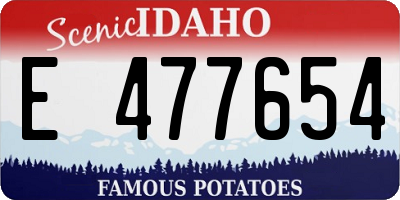 ID license plate E477654
