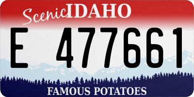 ID license plate E477661