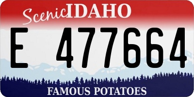 ID license plate E477664