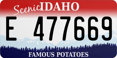 ID license plate E477669