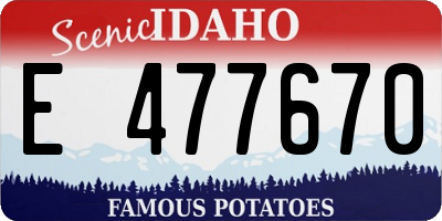 ID license plate E477670
