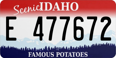 ID license plate E477672