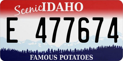 ID license plate E477674