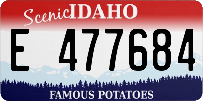 ID license plate E477684