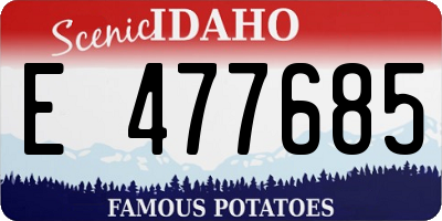 ID license plate E477685