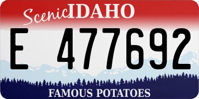 ID license plate E477692