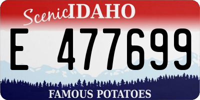 ID license plate E477699