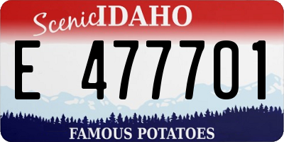 ID license plate E477701