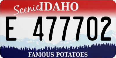 ID license plate E477702
