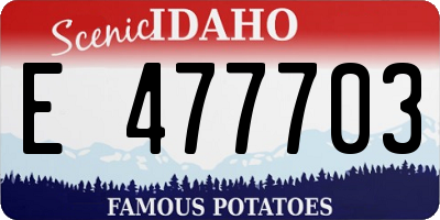 ID license plate E477703