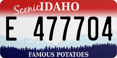 ID license plate E477704