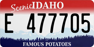 ID license plate E477705