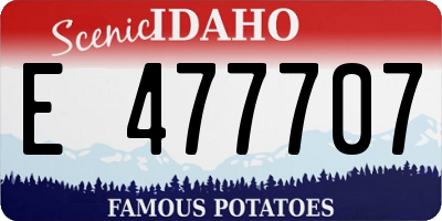 ID license plate E477707
