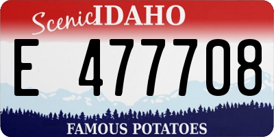 ID license plate E477708
