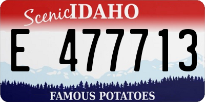 ID license plate E477713