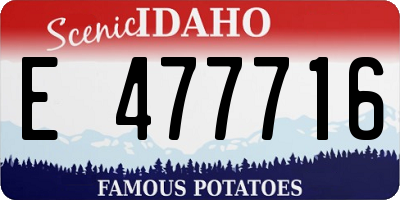 ID license plate E477716