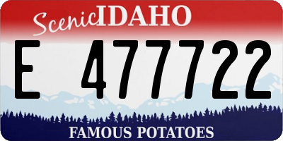 ID license plate E477722