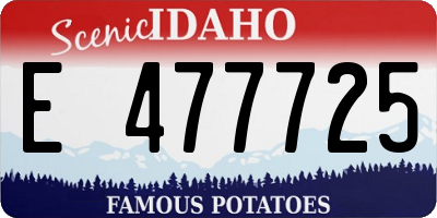 ID license plate E477725