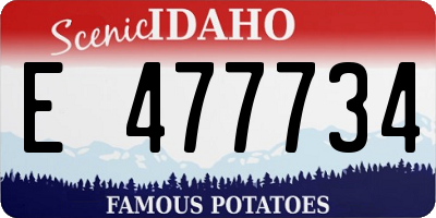 ID license plate E477734