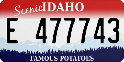 ID license plate E477743