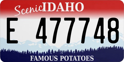 ID license plate E477748