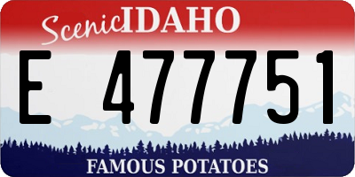 ID license plate E477751
