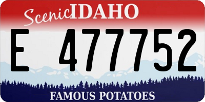 ID license plate E477752