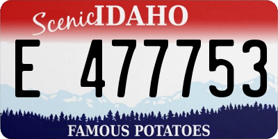 ID license plate E477753