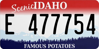 ID license plate E477754