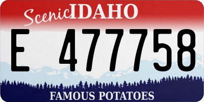 ID license plate E477758