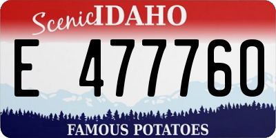 ID license plate E477760