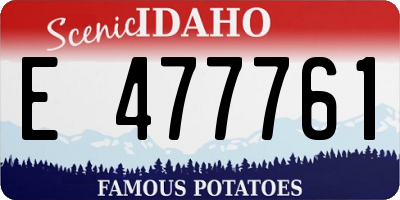ID license plate E477761