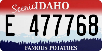 ID license plate E477768