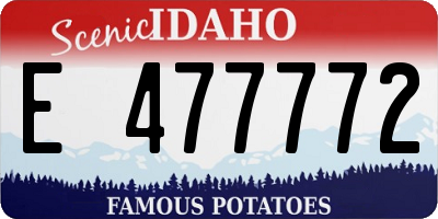ID license plate E477772