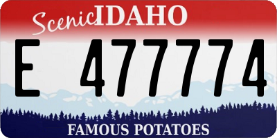 ID license plate E477774