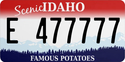 ID license plate E477777