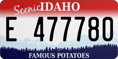 ID license plate E477780