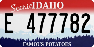 ID license plate E477782