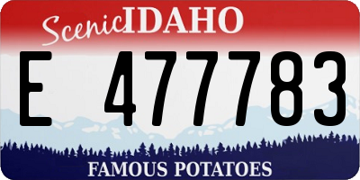 ID license plate E477783