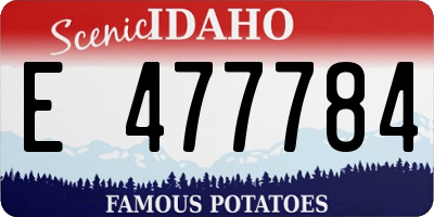ID license plate E477784