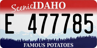 ID license plate E477785