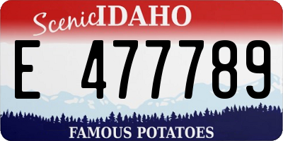 ID license plate E477789