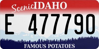 ID license plate E477790